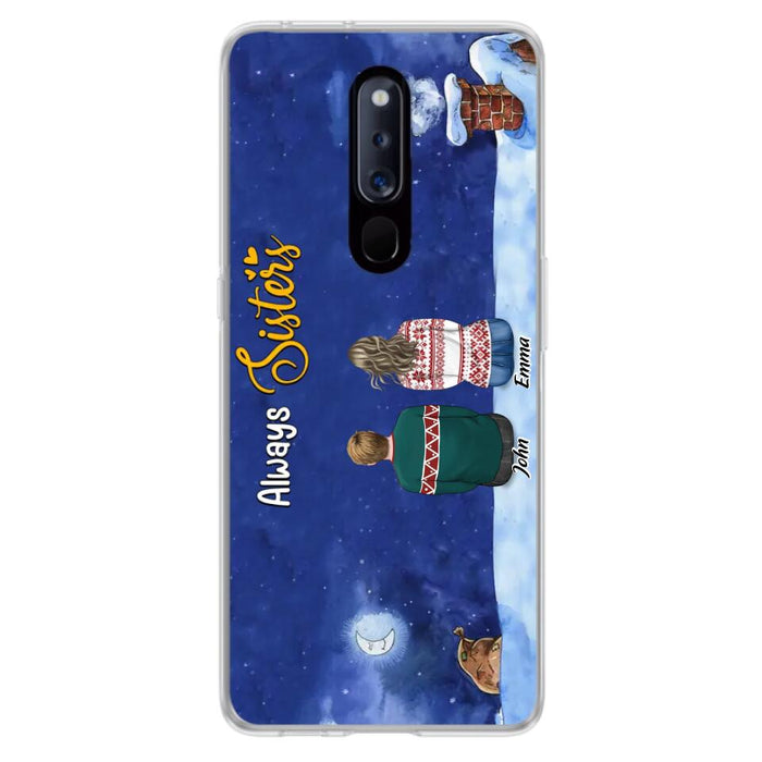 Custom Personalized Christmas Brother & Sister Phone Case - Christmas Gift Idea For Siblings - Upto 12 People - Always Sisters - Case For Xiaomi, Oppo And Huawei