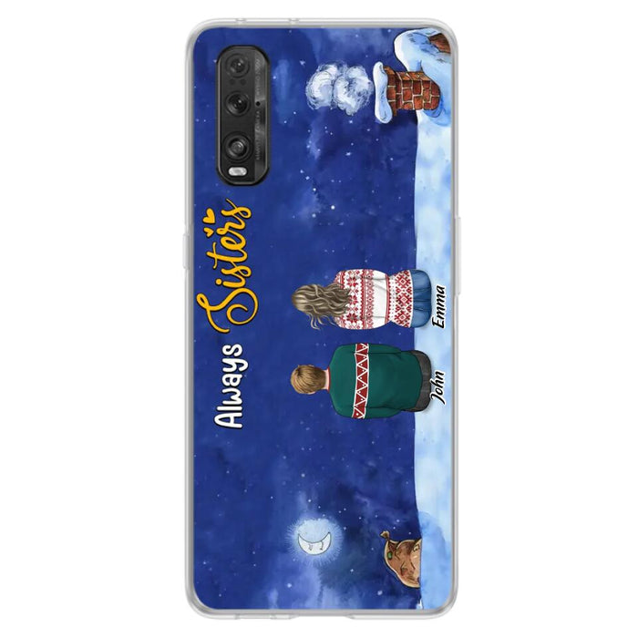 Custom Personalized Christmas Brother & Sister Phone Case - Christmas Gift Idea For Siblings - Upto 12 People - Always Sisters - Case For Xiaomi, Oppo And Huawei