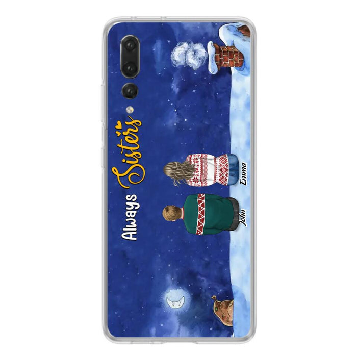 Custom Personalized Christmas Brother & Sister Phone Case - Christmas Gift Idea For Siblings - Upto 12 People - Always Sisters - Case For Xiaomi, Oppo And Huawei