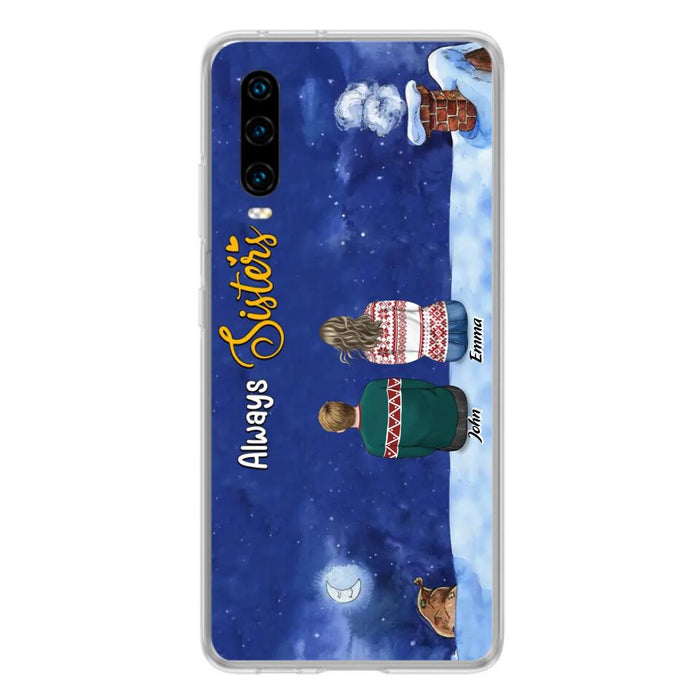 Custom Personalized Christmas Brother & Sister Phone Case - Christmas Gift Idea For Siblings - Upto 12 People - Always Sisters - Case For Xiaomi, Oppo And Huawei