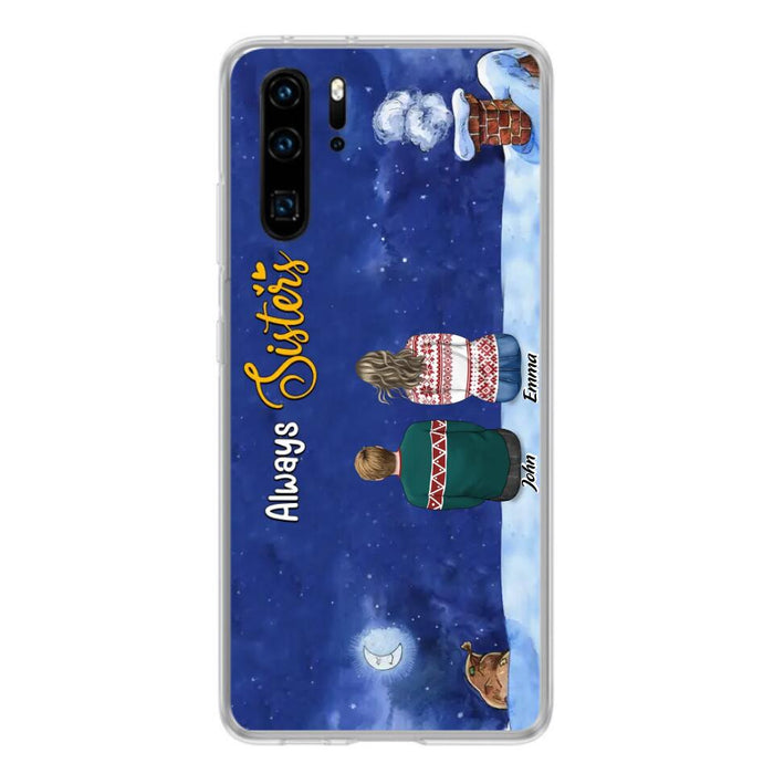 Custom Personalized Christmas Brother & Sister Phone Case - Christmas Gift Idea For Siblings - Upto 12 People - Always Sisters - Case For Xiaomi, Oppo And Huawei