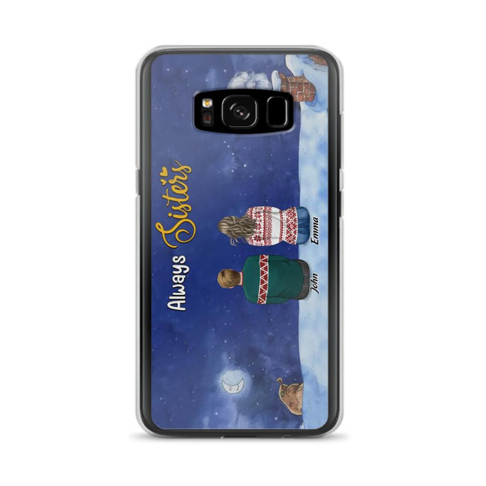 Custom Personalized Christmas Brother & Sister Phone Case - Christmas Gift Idea For Siblings - Upto 12 People - Always Sisters - Case For iPhone And Samsung