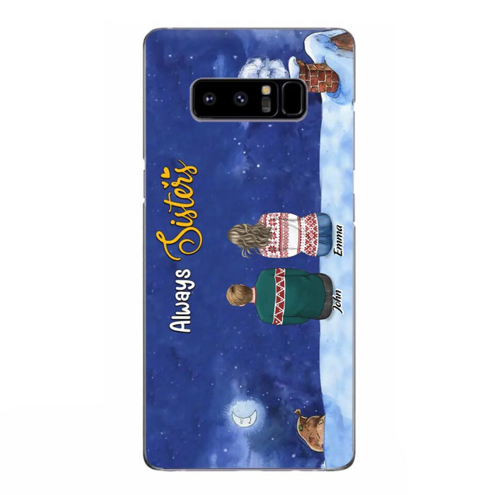 Custom Personalized Christmas Brother & Sister Phone Case - Christmas Gift Idea For Siblings - Upto 12 People - Always Sisters - Case For iPhone And Samsung