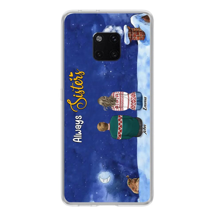 Custom Personalized Christmas Brother & Sister Phone Case - Christmas Gift Idea For Siblings - Upto 12 People - Always Sisters - Case For Xiaomi, Oppo And Huawei