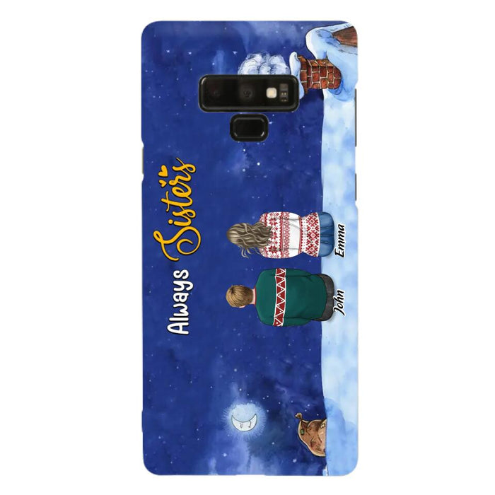 Custom Personalized Christmas Brother & Sister Phone Case - Christmas Gift Idea For Siblings - Upto 12 People - Always Sisters - Case For iPhone And Samsung