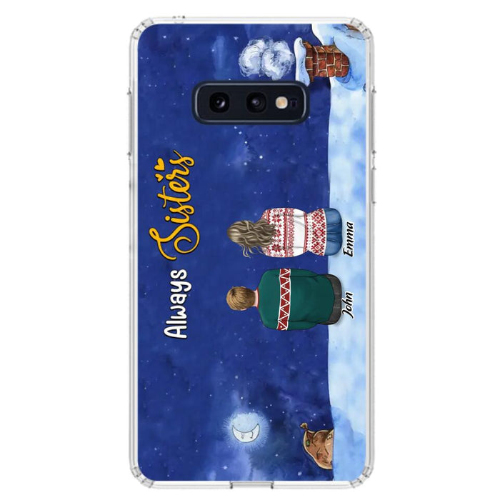 Custom Personalized Christmas Brother & Sister Phone Case - Christmas Gift Idea For Siblings - Upto 12 People - Always Sisters - Case For iPhone And Samsung