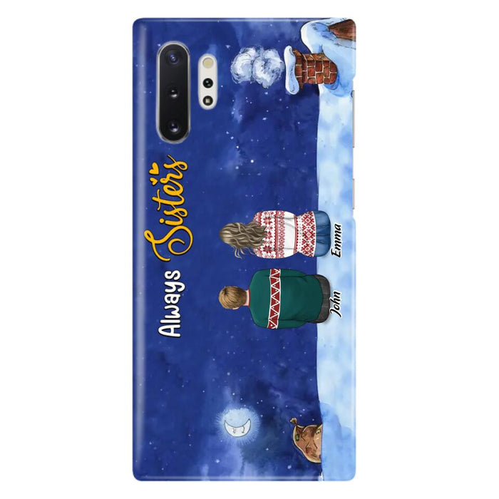 Custom Personalized Christmas Brother & Sister Phone Case - Christmas Gift Idea For Siblings - Upto 12 People - Always Sisters - Case For iPhone And Samsung