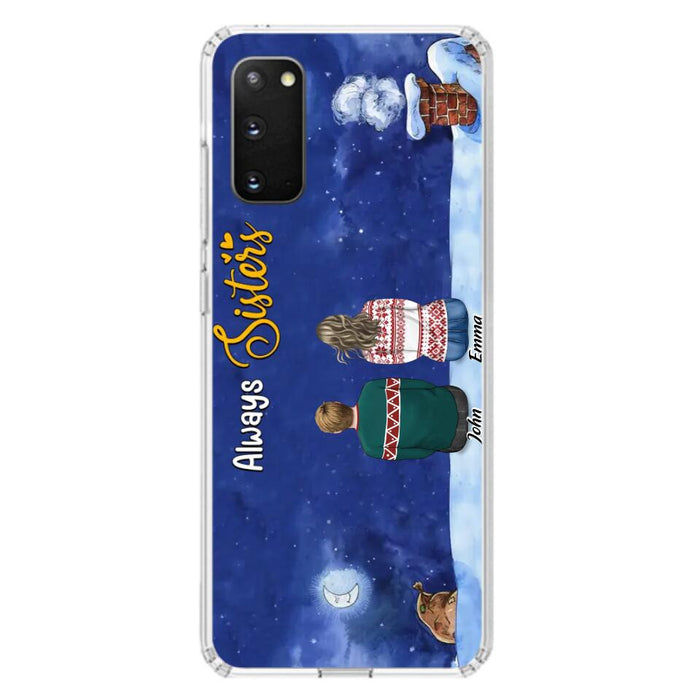 Custom Personalized Christmas Brother & Sister Phone Case - Christmas Gift Idea For Siblings - Upto 12 People - Always Sisters - Case For iPhone And Samsung