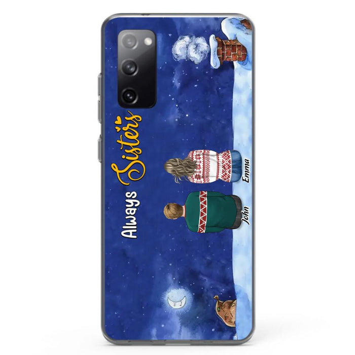 Custom Personalized Christmas Brother & Sister Phone Case - Christmas Gift Idea For Siblings - Upto 12 People - Always Sisters - Case For iPhone And Samsung