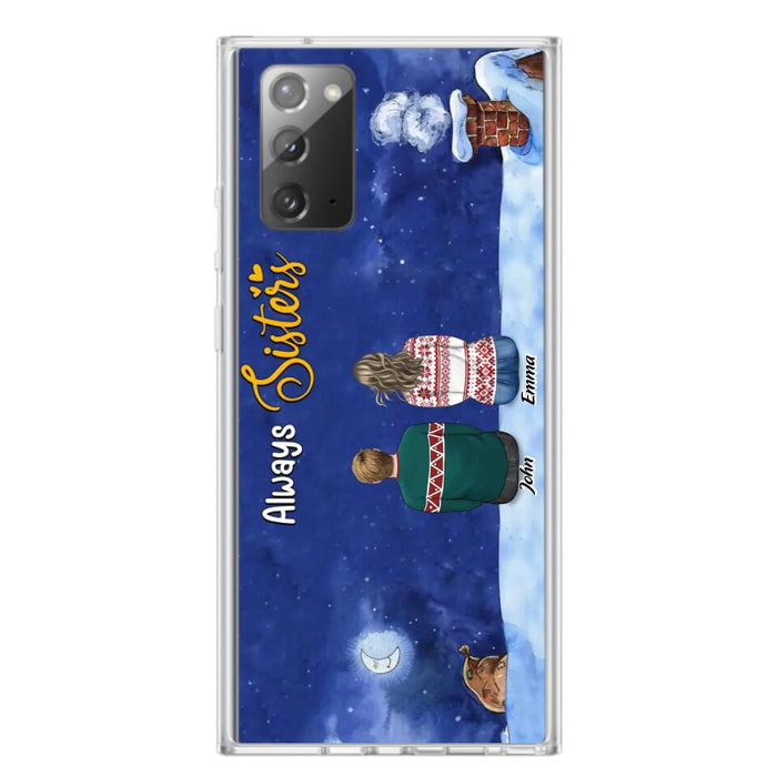 Custom Personalized Christmas Brother & Sister Phone Case - Christmas Gift Idea For Siblings - Upto 12 People - Always Sisters - Case For iPhone And Samsung