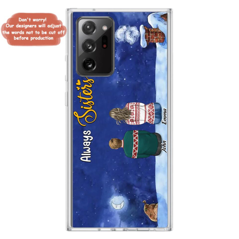 Personalized Christmas Brother & Sister Phone Case - Christmas Gift Idea For Siblings - Up to 12 People - Always Sisters - Case For iPhone And Samsung