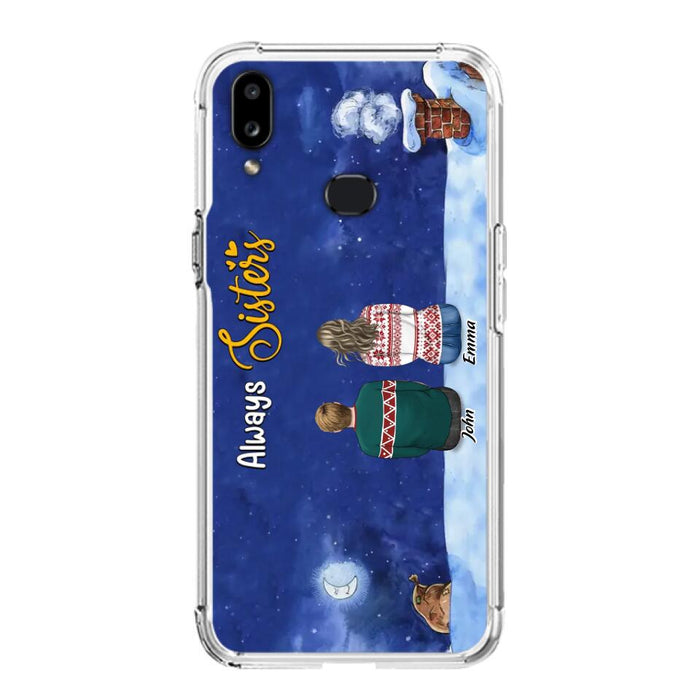 Custom Personalized Christmas Brother & Sister Phone Case - Christmas Gift Idea For Siblings - Upto 12 People - Always Sisters - Case For iPhone And Samsung