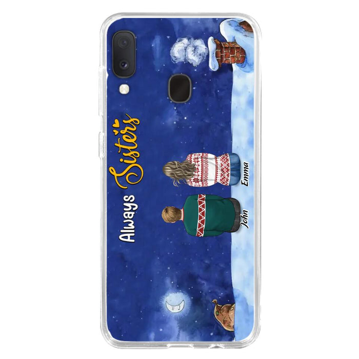 Custom Personalized Christmas Brother & Sister Phone Case - Christmas Gift Idea For Siblings - Upto 12 People - Always Sisters - Case For iPhone And Samsung