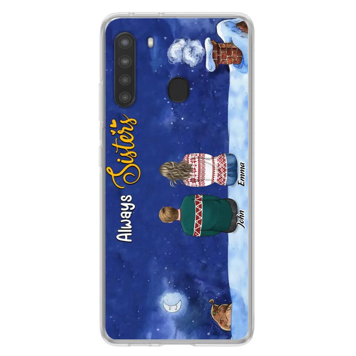 Custom Personalized Christmas Brother & Sister Phone Case - Christmas Gift Idea For Siblings - Upto 12 People - Always Sisters - Case For iPhone And Samsung