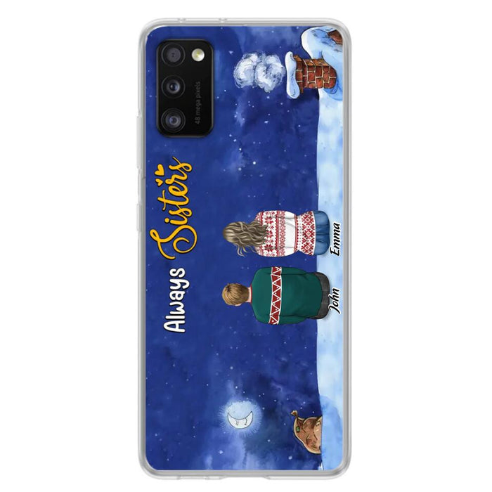 Custom Personalized Christmas Brother & Sister Phone Case - Christmas Gift Idea For Siblings - Upto 12 People - Always Sisters - Case For iPhone And Samsung