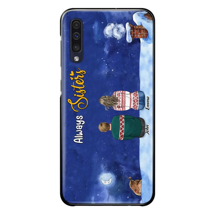 Custom Personalized Christmas Brother & Sister Phone Case - Christmas Gift Idea For Siblings - Upto 12 People - Always Sisters - Case For iPhone And Samsung