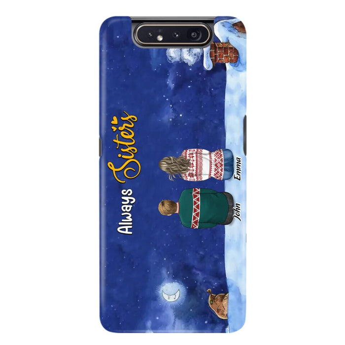 Custom Personalized Christmas Brother & Sister Phone Case - Christmas Gift Idea For Siblings - Upto 12 People - Always Sisters - Case For iPhone And Samsung