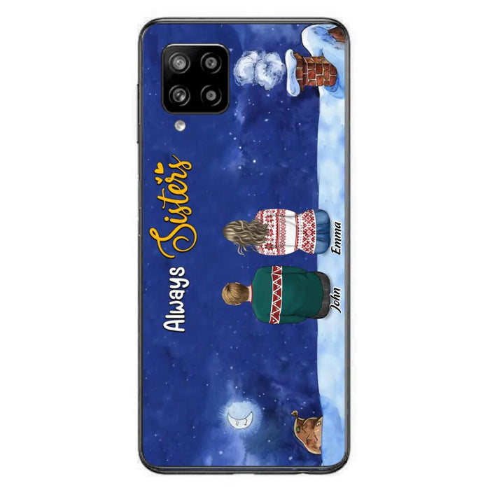 Custom Personalized Christmas Brother & Sister Phone Case - Christmas Gift Idea For Siblings - Upto 12 People - Always Sisters - Case For iPhone And Samsung