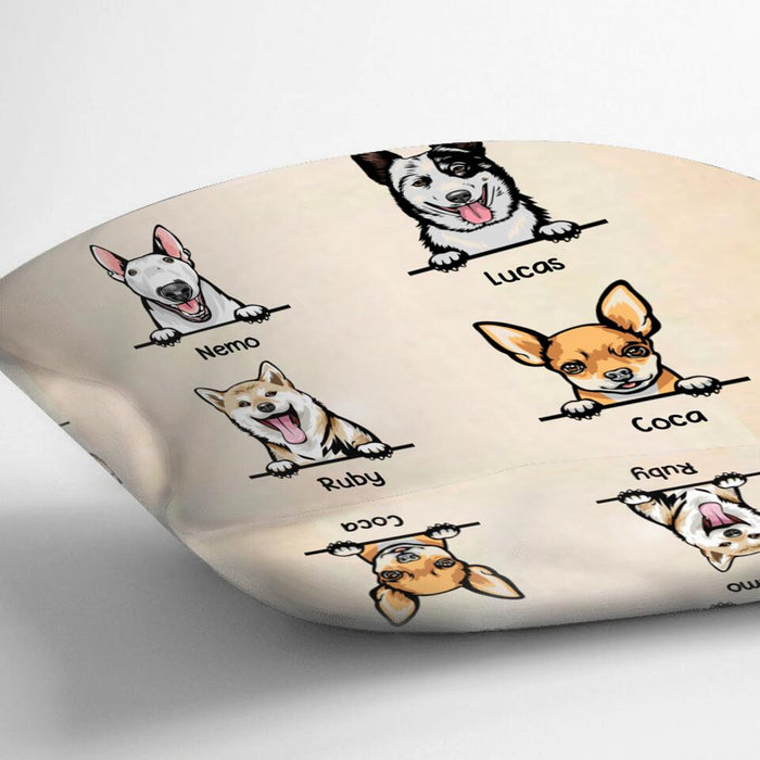 Custom Personalized Dog Pillow Cover - Gift for Dog Lovers - Up to 4 Dogs - I'll be watching you