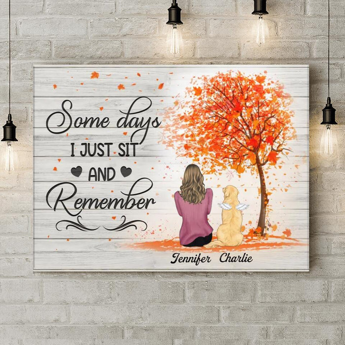 Custom Personalized Memorial Pet Canvas - Memorial Gift For Dog/Cat Lover - Some Days I Just Sit And Remember