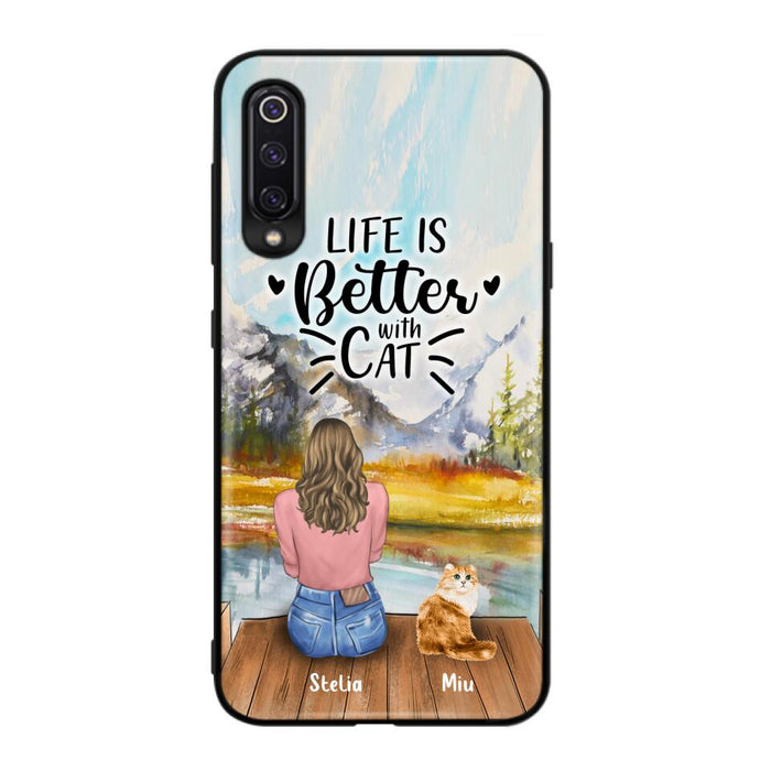 Custom Personalized Cat Mom Phone Case - Gifts For Cat Lovers With Upto 4 Cats - You Had Me At Meow - Case For iPhone(Update Iphone 14), Samsung And Xiaomi