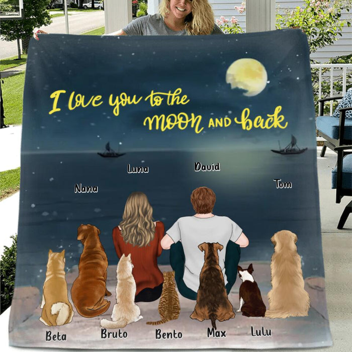 Custom Personalized Dog Cat Fleece/Quilt Blanket - Gift for Dog Lovers/Cat Lovers - Couple and Pets - Man/Woman and Pets - Up to 7 Pets