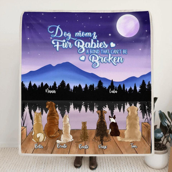 Custom Personalized Pet Moonlight Quilt/Fleece Blanket - Gift for Dog Lovers, Cat Lovers - Up to 7 Pets