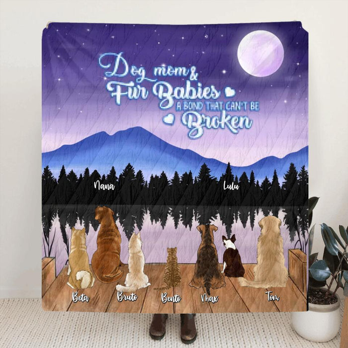 Custom Personalized Pet Moonlight Quilt/Fleece Blanket - Gift for Dog Lovers, Cat Lovers - Up to 7 Pets