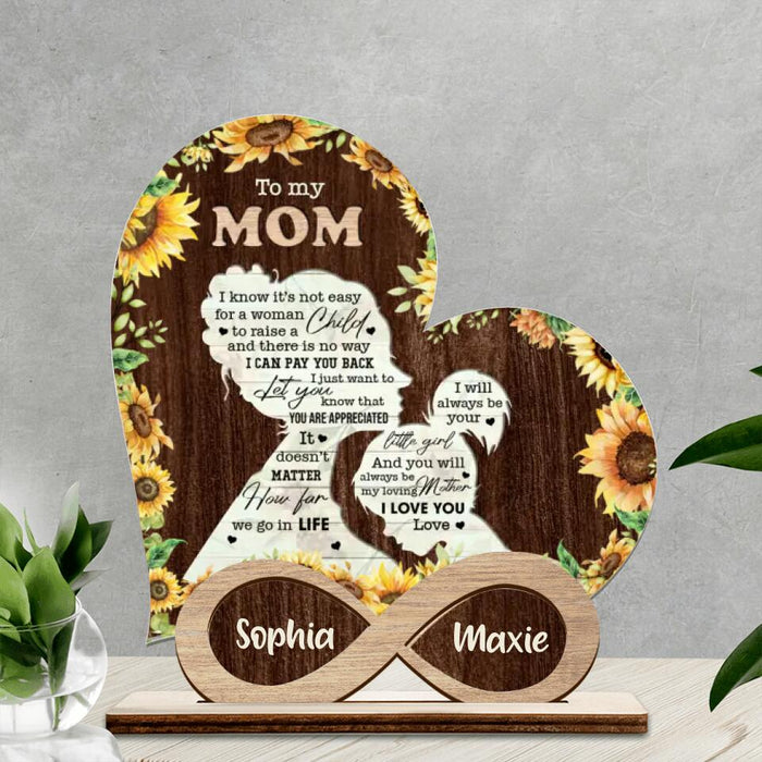 Custom Personalized To My Mom Wooden And Acrylic Plaque -  Gift For Mom From Daughter - I Love You