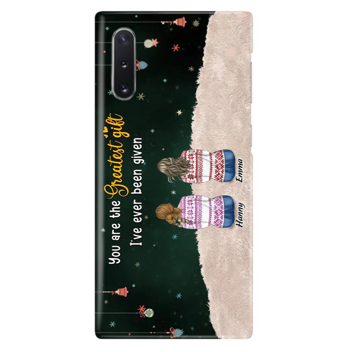 Custom Personalized Christmas Friends Phone Case - Christmas Gift Idea For Friends/Sisters - Upto 12 People - You Are The Greatest Gift I've Ever Been Given - Case For iPhone And Samsung