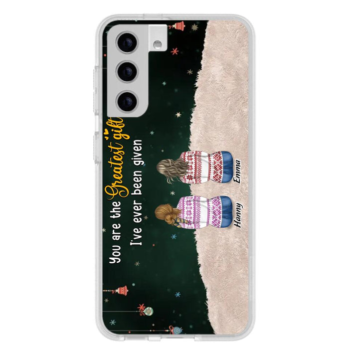 Custom Personalized Christmas Friends Phone Case - Christmas Gift Idea For Friends/Sisters - Upto 12 People - You Are The Greatest Gift I've Ever Been Given - Case For iPhone And Samsung