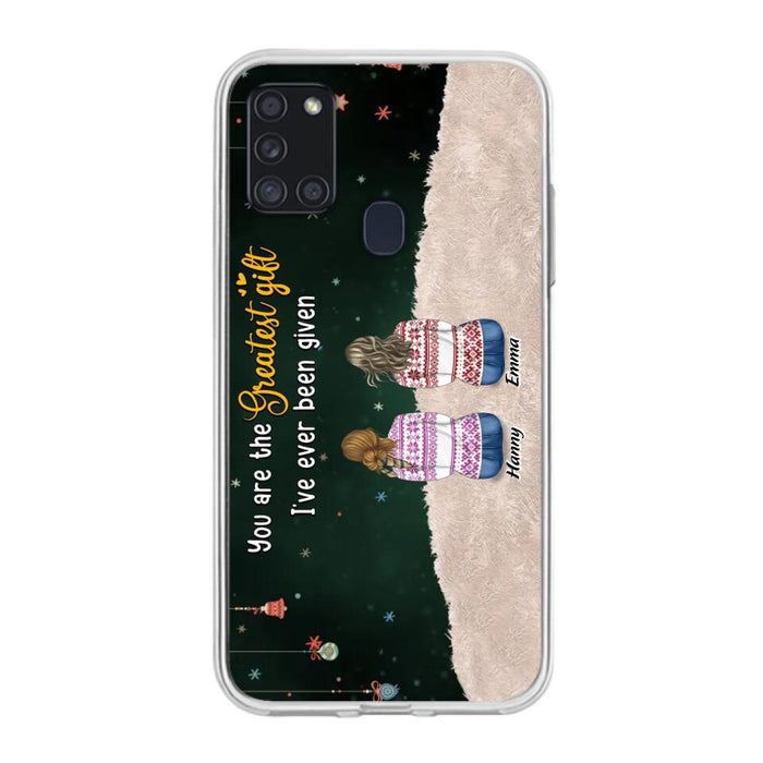 Custom Personalized Christmas Friends Phone Case - Christmas Gift Idea For Friends/Sisters - Upto 12 People - You Are The Greatest Gift I've Ever Been Given - Case For iPhone And Samsung