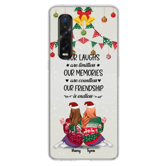 Custom Personalized Christmas Friends Phone Case - Gift Idea For Best Friends With Up To 5 Girls - Our Laughs Are Limitless - Cases For Oppo, Xiaomi & Huawei