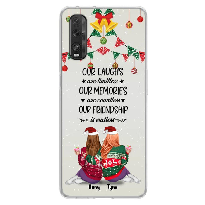 Custom Personalized Christmas Friends Phone Case - Gift Idea For Best Friends With Up To 5 Girls - Our Laughs Are Limitless - Cases For Oppo, Xiaomi & Huawei