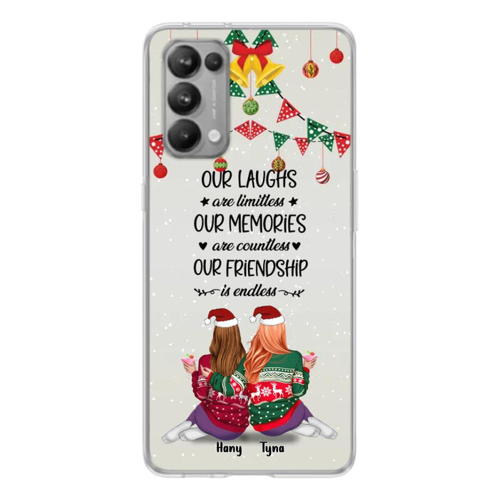 Custom Personalized Christmas Friends Phone Case - Gift Idea For Best Friends With Up To 5 Girls - Our Laughs Are Limitless - Cases For Oppo, Xiaomi & Huawei