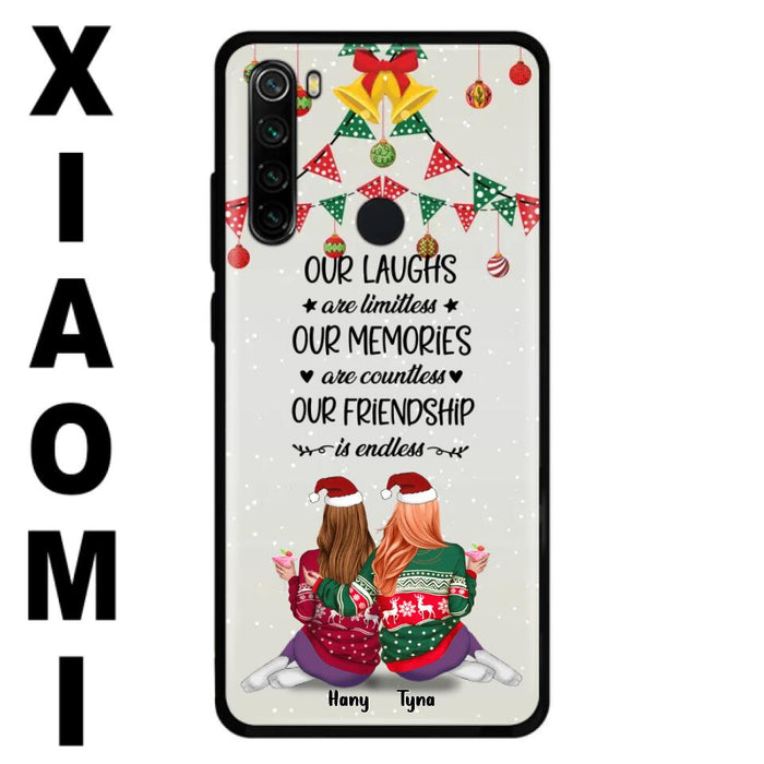 Custom Personalized Christmas Friends Phone Case - Gift Idea For Best Friends With Up To 5 Girls - Our Laughs Are Limitless - Cases For Oppo, Xiaomi & Huawei