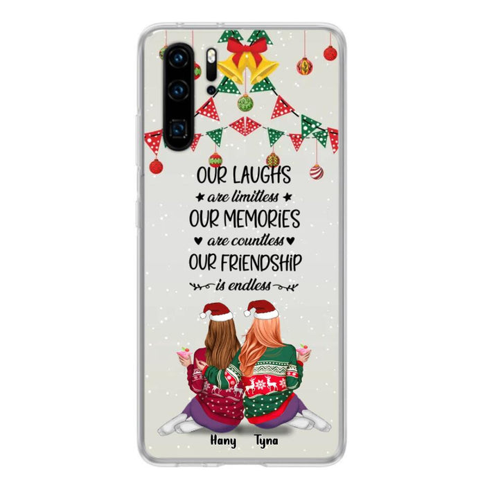 Custom Personalized Christmas Friends Phone Case - Gift Idea For Best Friends With Up To 5 Girls - Our Laughs Are Limitless - Cases For Oppo, Xiaomi & Huawei