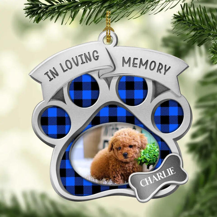 Custom Personalized In Loving Memory Aluminum Ornament - Memorial Gift Idea For Christmas - Upload Dog Photo