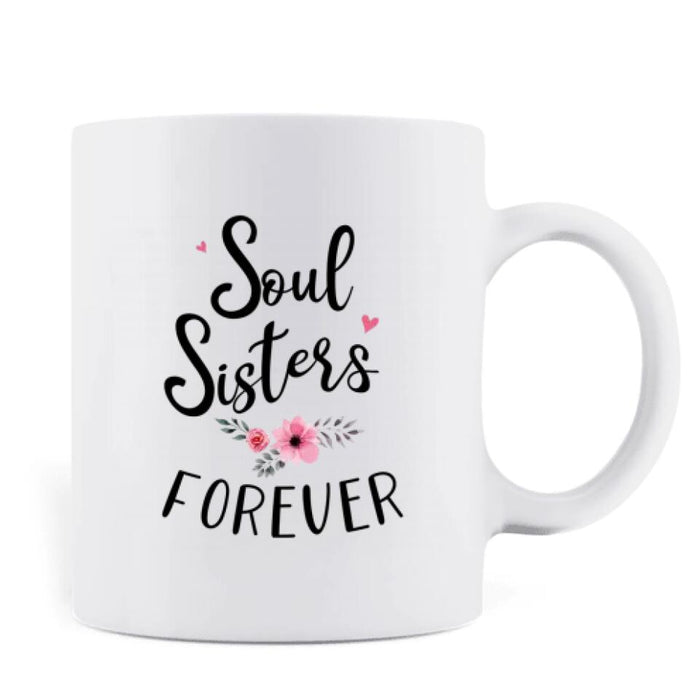 Custom Personalized Best Friends Coffee Mug - Christmas Gift for Besties - Up to 5 Best Friends