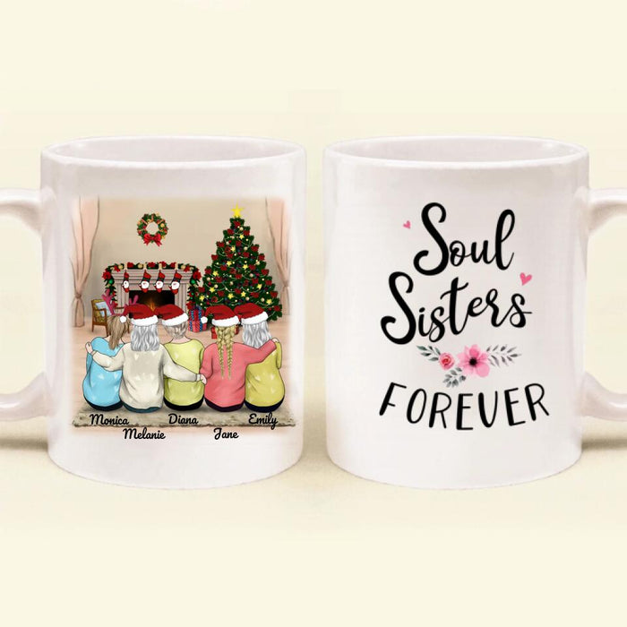 Custom Personalized Best Friends Coffee Mug - Christmas Gift for Besties - Up to 5 Best Friends