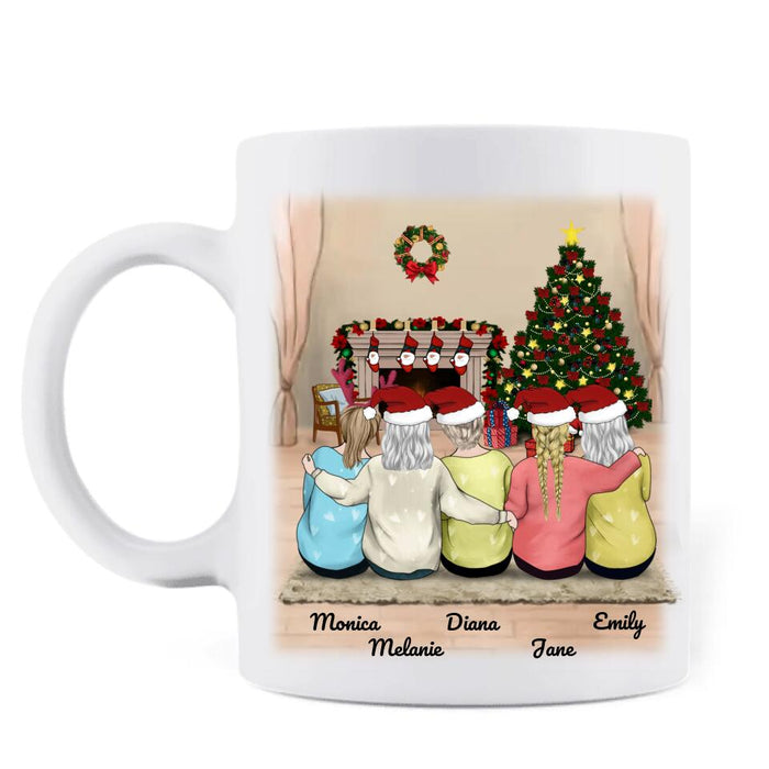 Custom Personalized Best Friends Coffee Mug - Christmas Gift for Besties - Up to 5 Best Friends