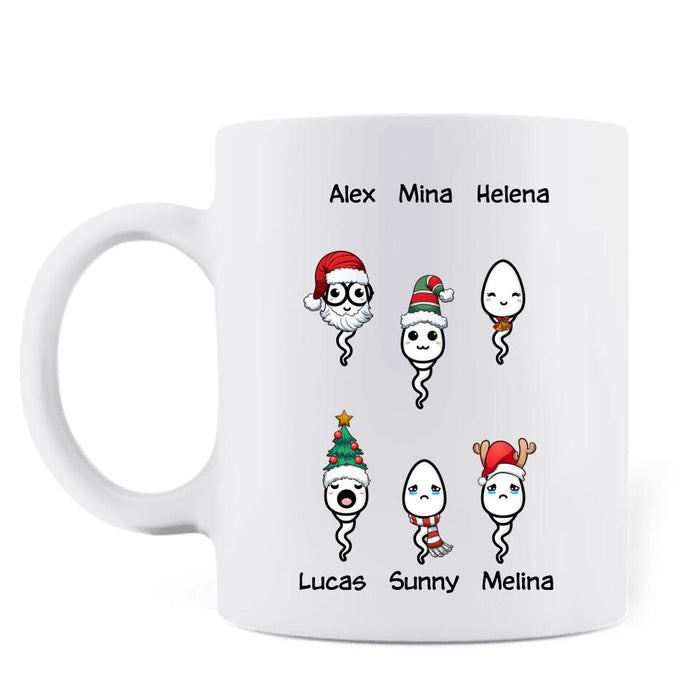 Custom Personalized Xmas Dad Mug - Upto 6 Children - Christmas Gift Idea For Dad - Merry Christmas From Your Swimming Champions