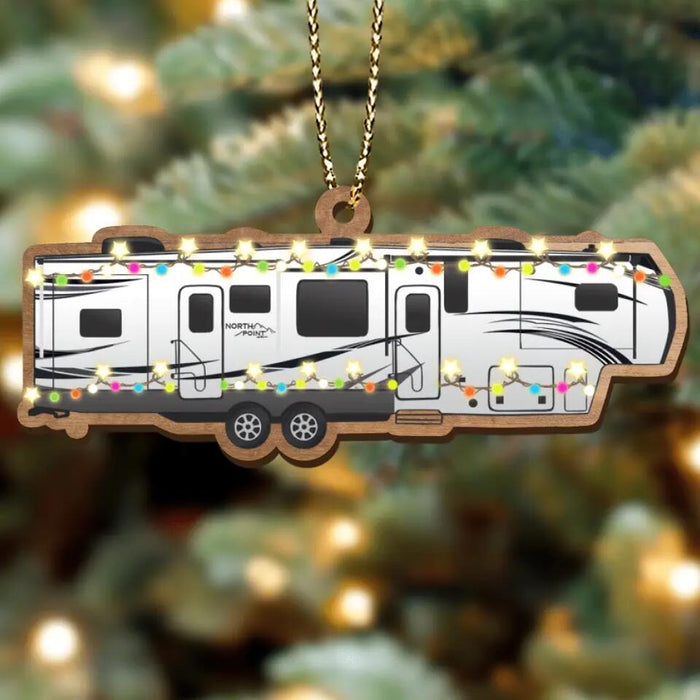 Custom Personalized Camping Xmas Wooden Ornament - Christmas Gift Idea For Camping Lover/ Christmas Decoration Gift