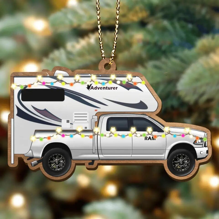 Custom Personalized Camping Xmas Wooden Ornament - Christmas Gift Idea For Camping Lover/ Christmas Decoration Gift