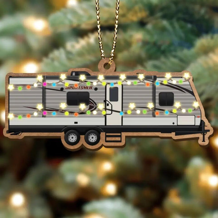 Custom Personalized Camping Xmas Wooden Ornament - Christmas Gift Idea For Camping Lover/ Christmas Decoration Gift