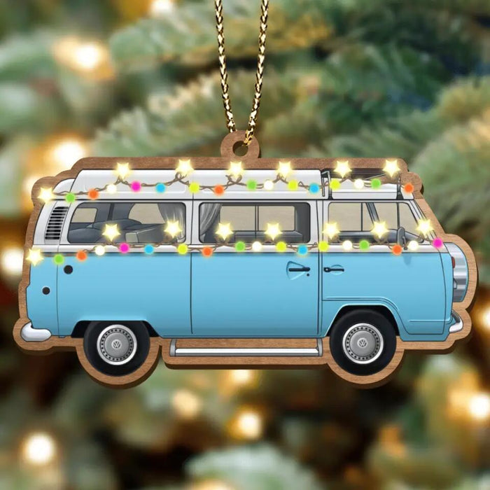 Custom Personalized Camping Xmas Wooden Ornament - Christmas Gift Idea For Camping Lover/ Christmas Decoration Gift