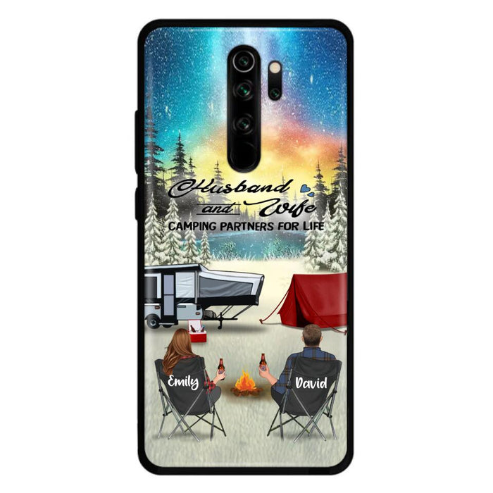 Custom Personalized Camping Xmas Phone Case - Christmas Gift For Camping Family/Couple/Single Parent/Solo - Upto 3 Kids and 4 Pets - Husband And Wife Camping Partners For Life - Case For Xiaomi, Oppo And Huawei