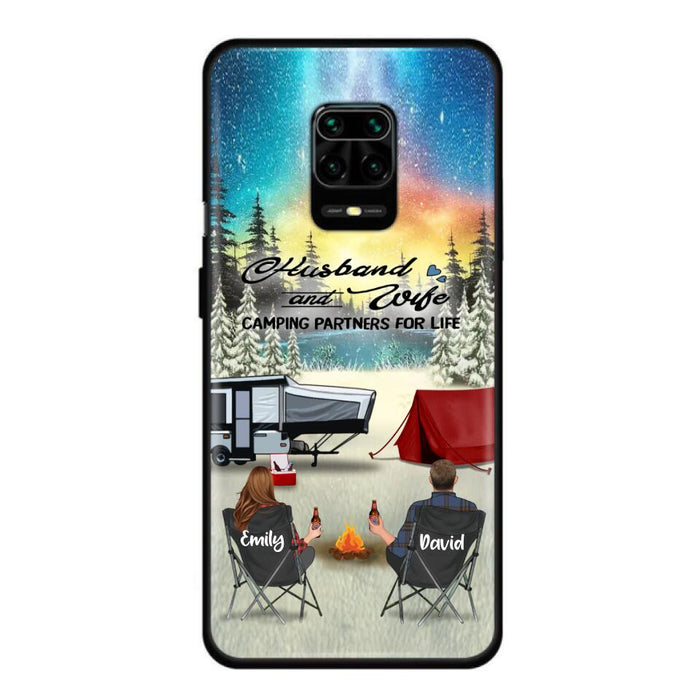 Custom Personalized Camping Xmas Phone Case - Christmas Gift For Camping Family/Couple/Single Parent/Solo - Upto 3 Kids and 4 Pets - Husband And Wife Camping Partners For Life - Case For Xiaomi, Oppo And Huawei