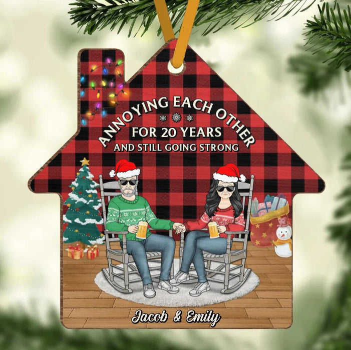 Custom Personalized Annoying Couple Wooden Ornament - Gift Idea For Couple/ Christmas - Annoying Each Other For 20 Years And Still Going Strong