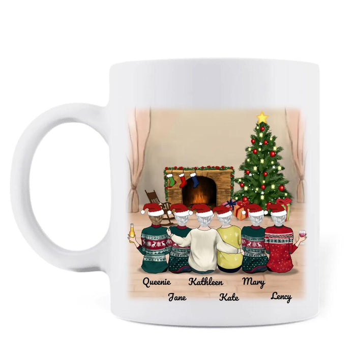 Custom Personalized Best Friends Christmas Gift Coffee Mug - Christmas Gift for Besties - Up to 6 Girls